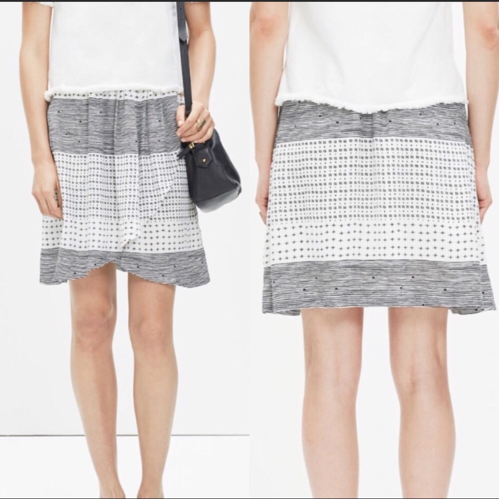 NWT Madewell Faux Wrap Silk Skirt SZ S